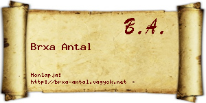 Brxa Antal névjegykártya